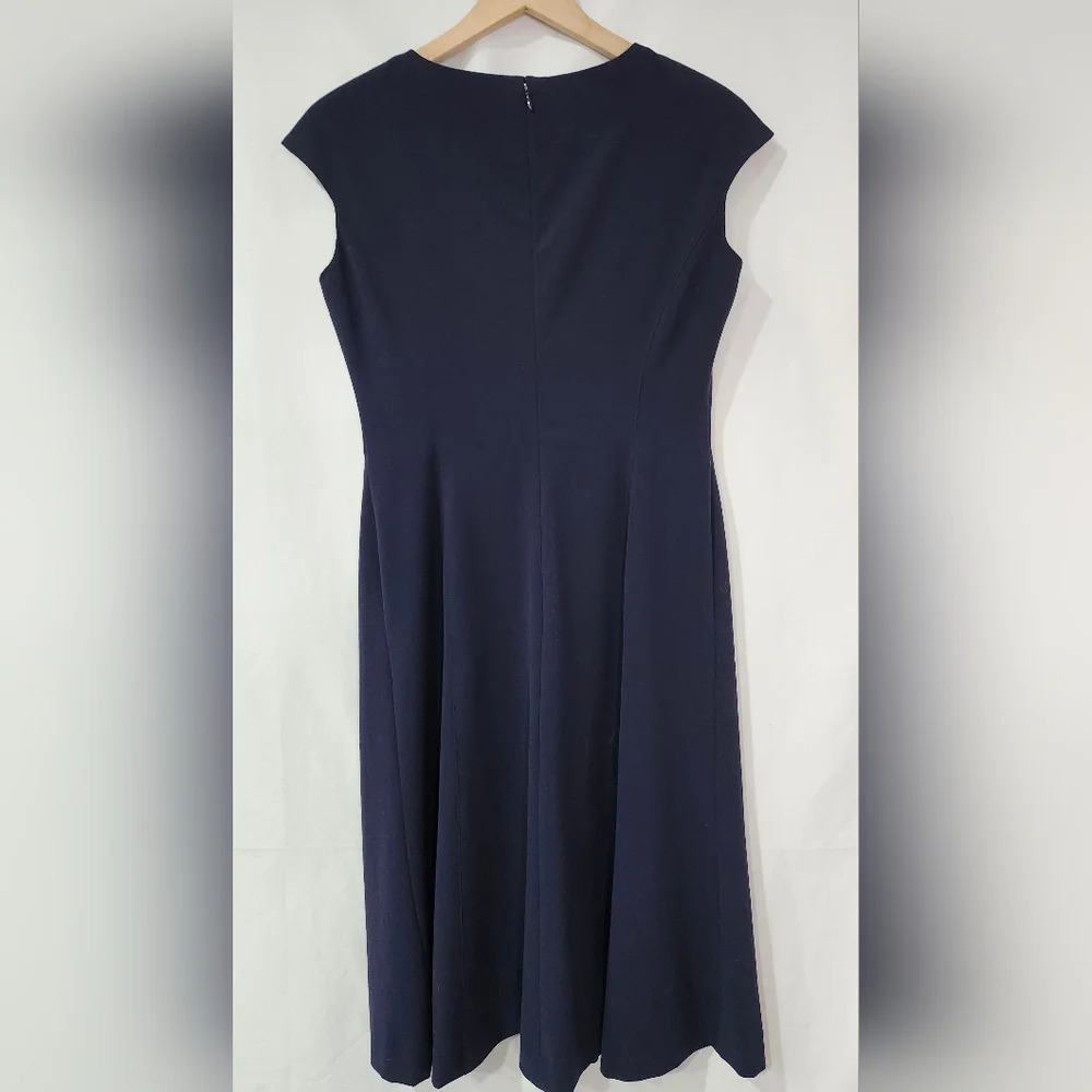 Anne Klein Navy Sleeveless Dress Womens 2P Career Office Party Event Modern - Picture 8 of 10